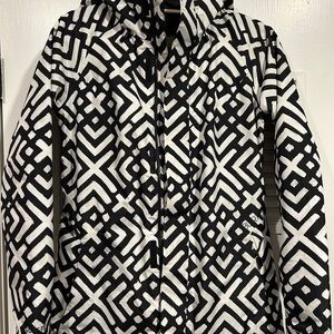 Burton Women’s Black and White Geometric Snowboard Jacket XS